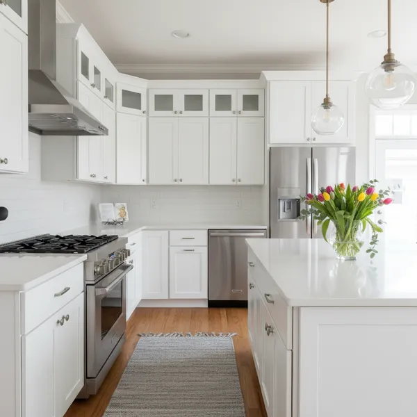 Kitchen after AI design with modern cabinets and countertops