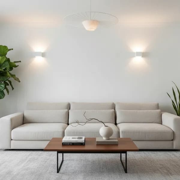 Living room after AI design transformation with modern furniture