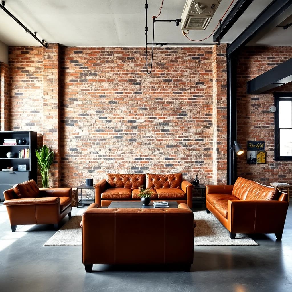 Industrial style room design created with DecorAI AI Interior Design App